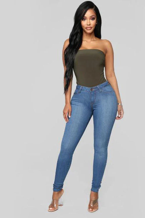 High Waist White Skinny Jeans - Image 23