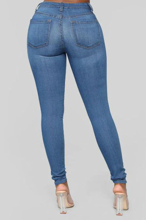 High Waist White Skinny Jeans - Image 24