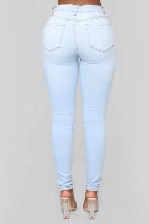 High Waist White Skinny Jeans - Image 27
