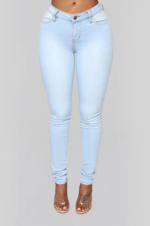 High Waist White Skinny Jeans - Image 28