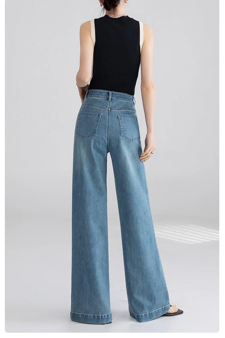 High Waist Wide Leg Flared Jeans - Image 5