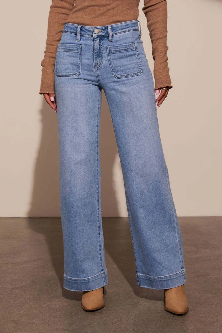 High Waist Wide Leg Vintage Jeans - Image 6
