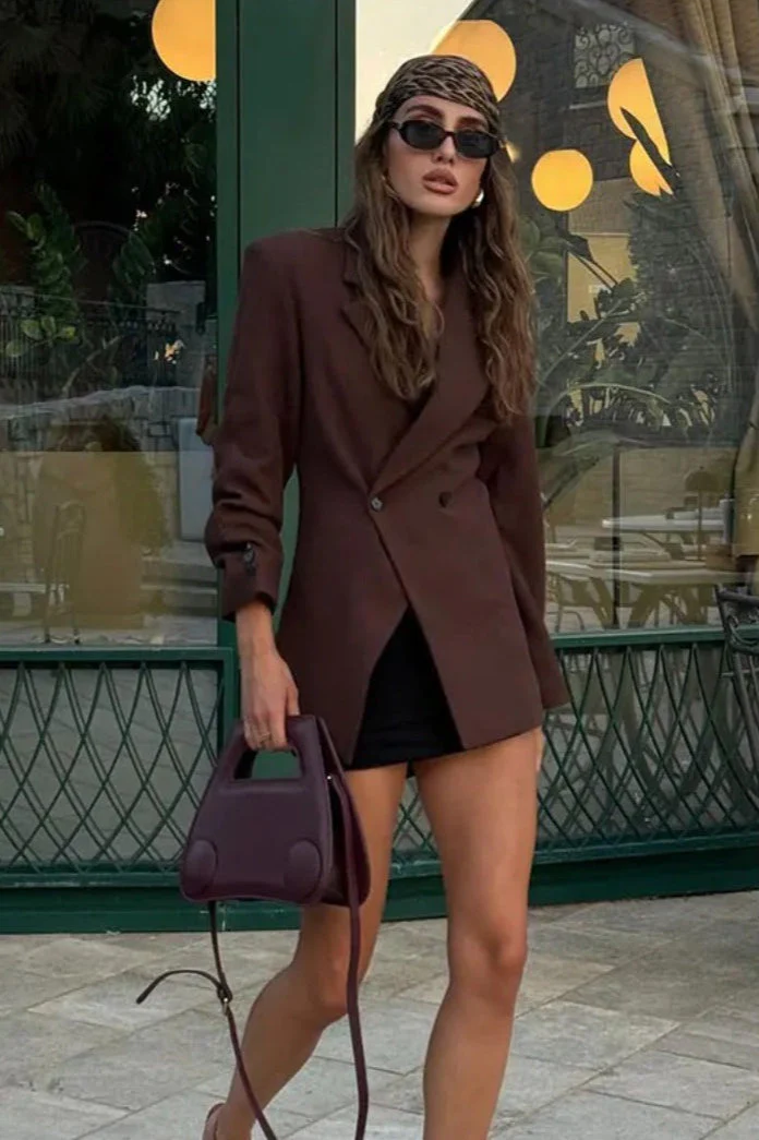 High-Waisted Button Blazer - Image 6