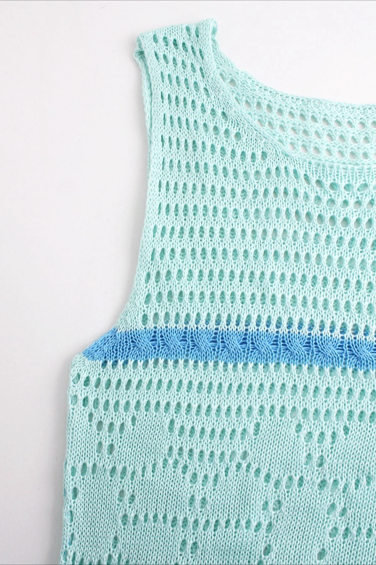 Hollow Knit Contrast Tank Sweater Dress - Image 10