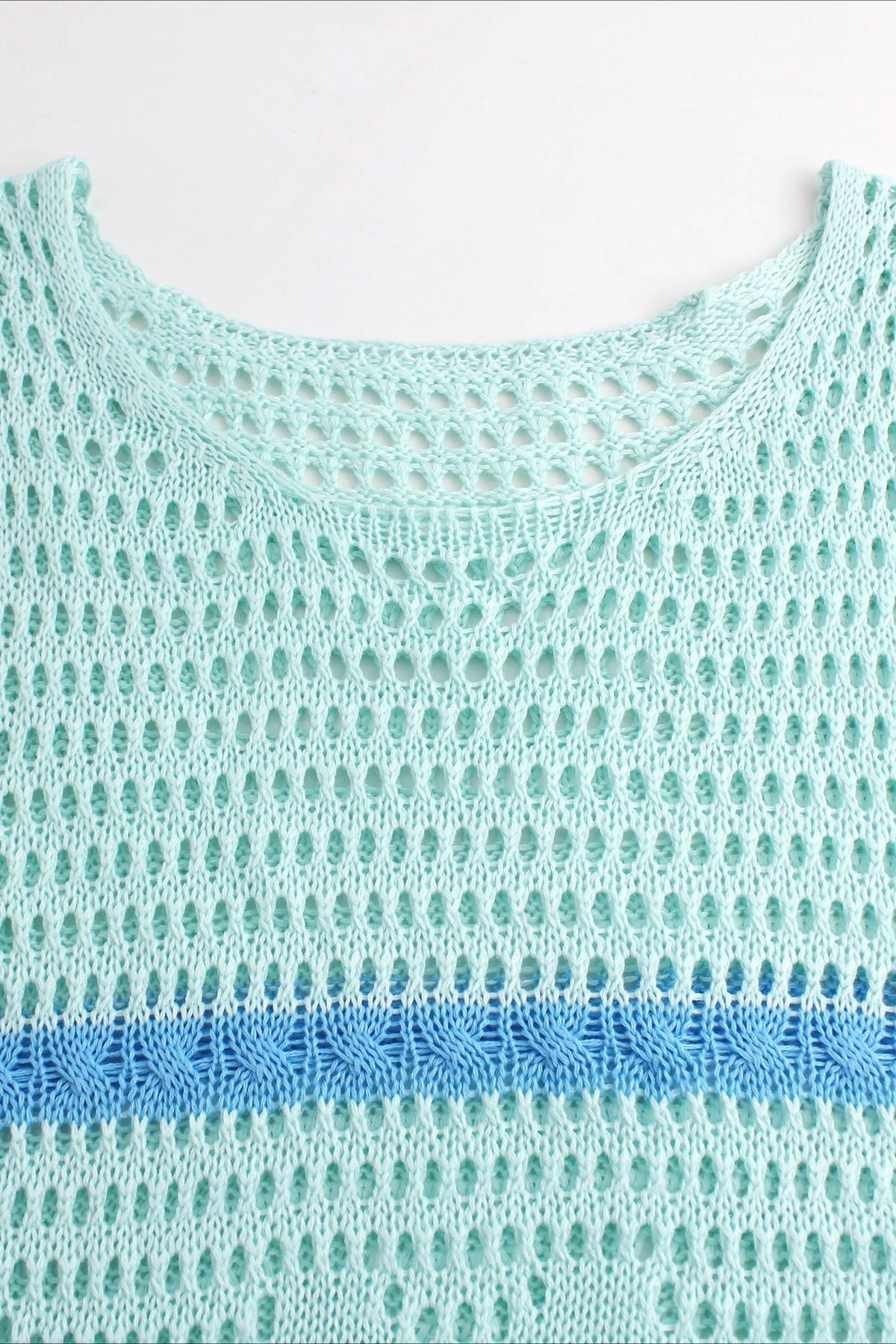 Hollow Knit Contrast Tank Sweater Dress - Image 9