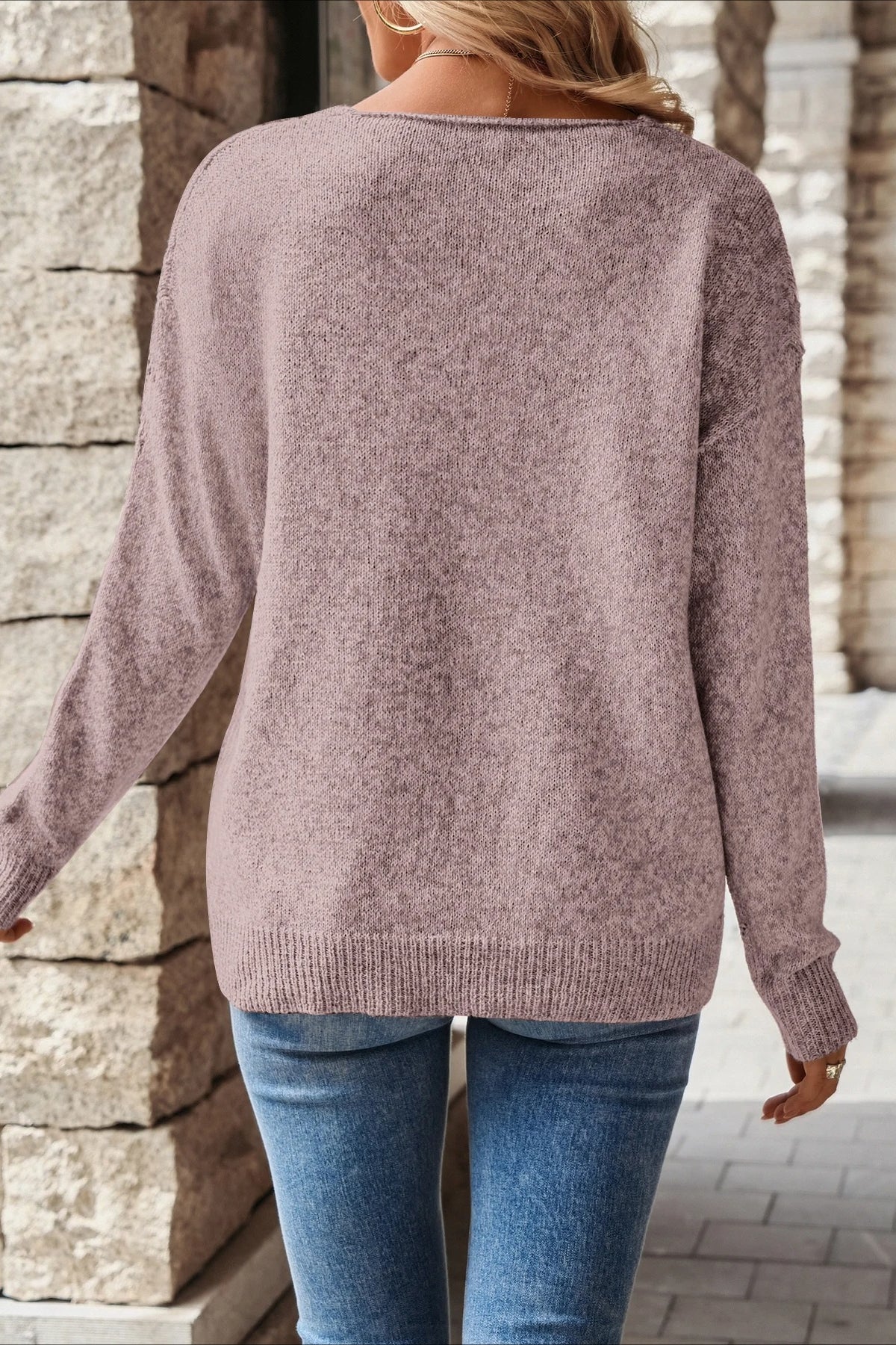 Hollow Knit Loose Pullover Sweater - Image 34
