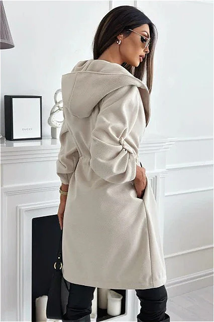 Hooded Belted Trench Coat - Image 2