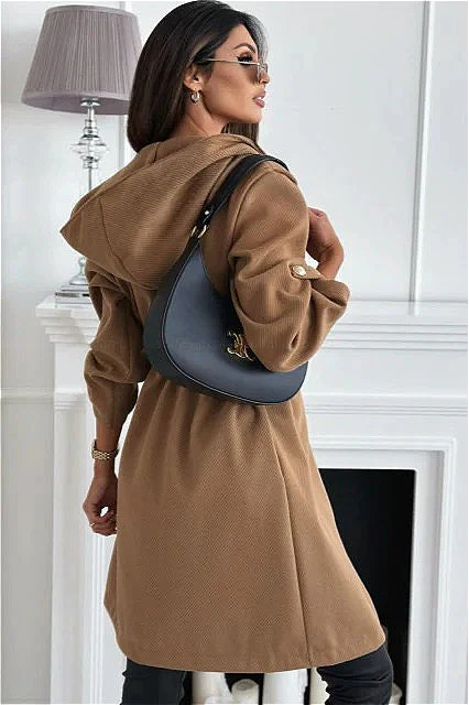 Hooded Belted Trench Coat - Image 3