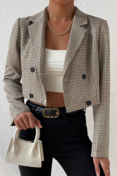 Houndstooth Cropped Blazer - Image 2