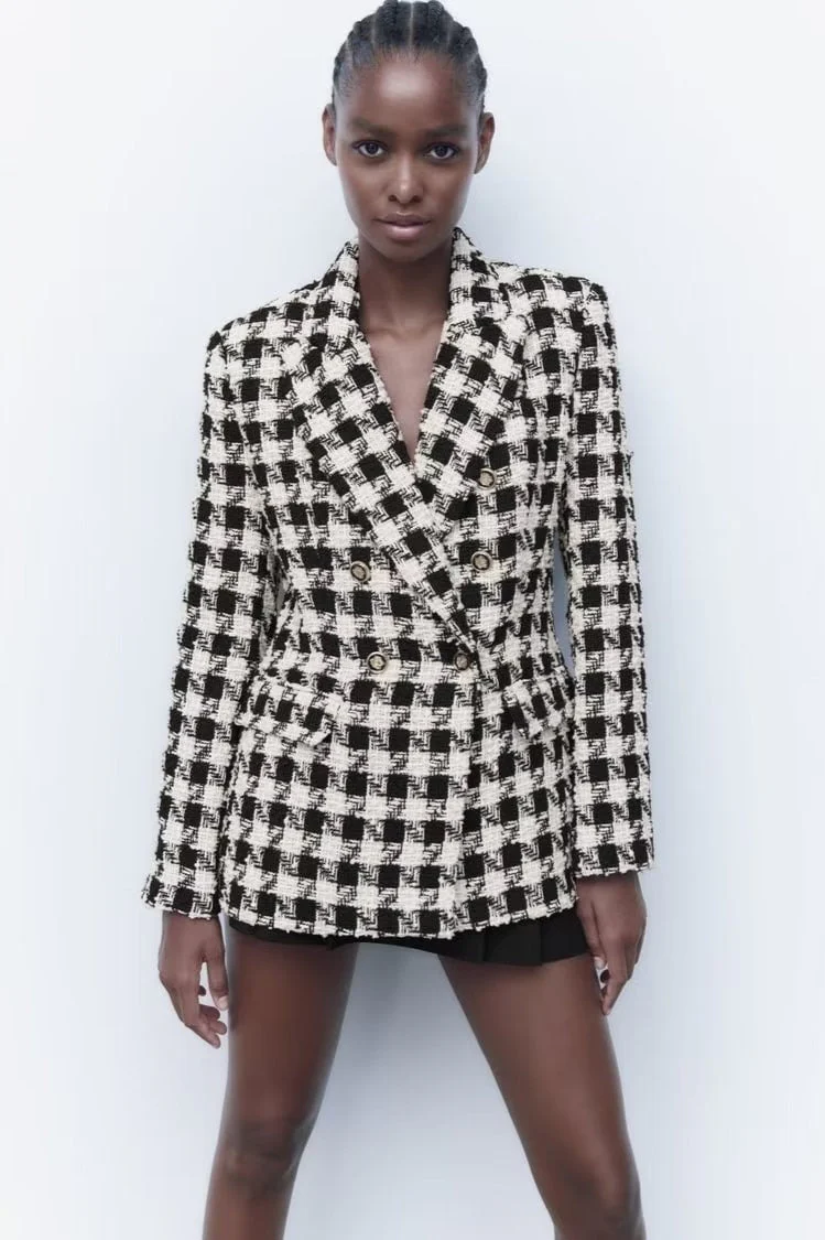 Houndstooth Double Breasted Blazer - Image 2