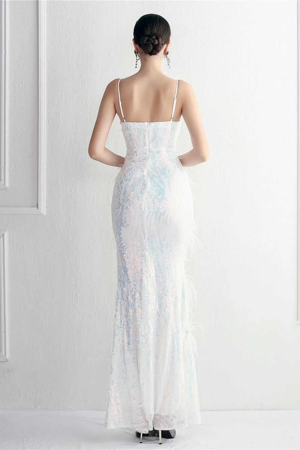 Intricate Beadwork Figure Hugging Gown Formal Dress - Image 12