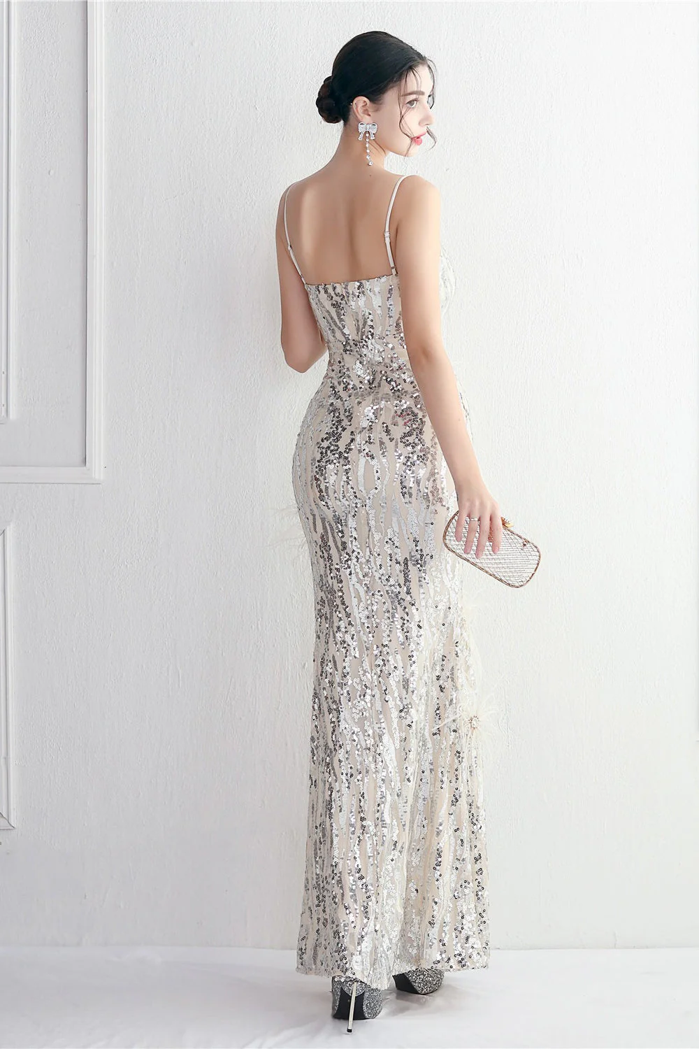 Intricate Beadwork Figure Hugging Gown Formal Dress - Image 18