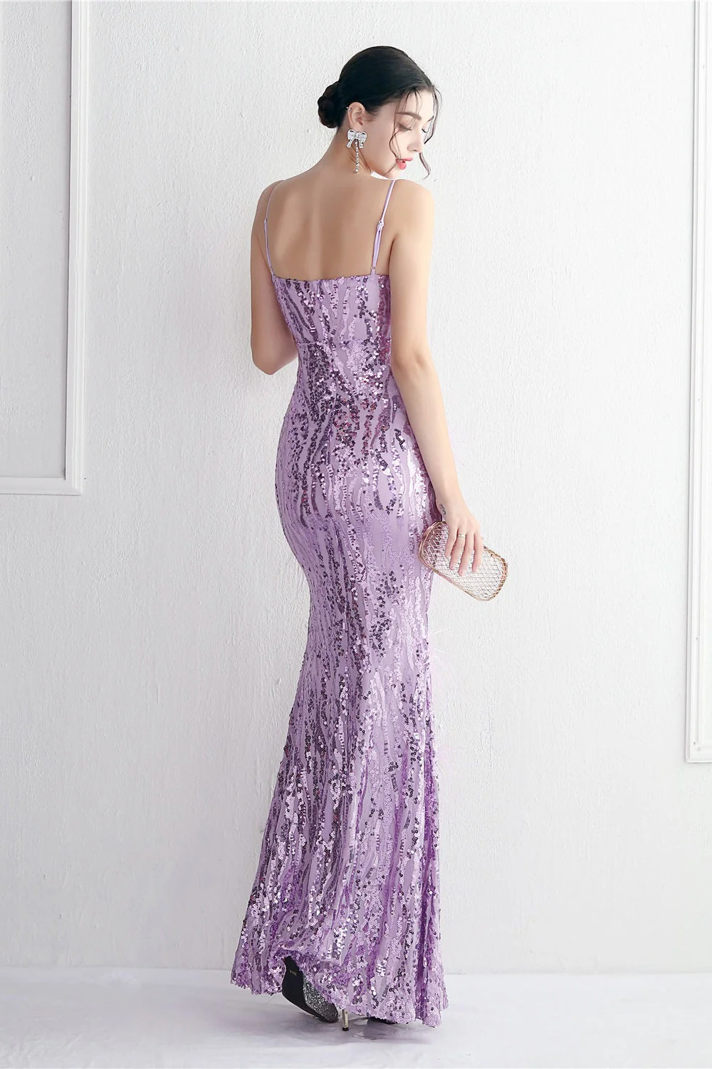 Intricate Beadwork Figure Hugging Gown Formal Dress - Image 29