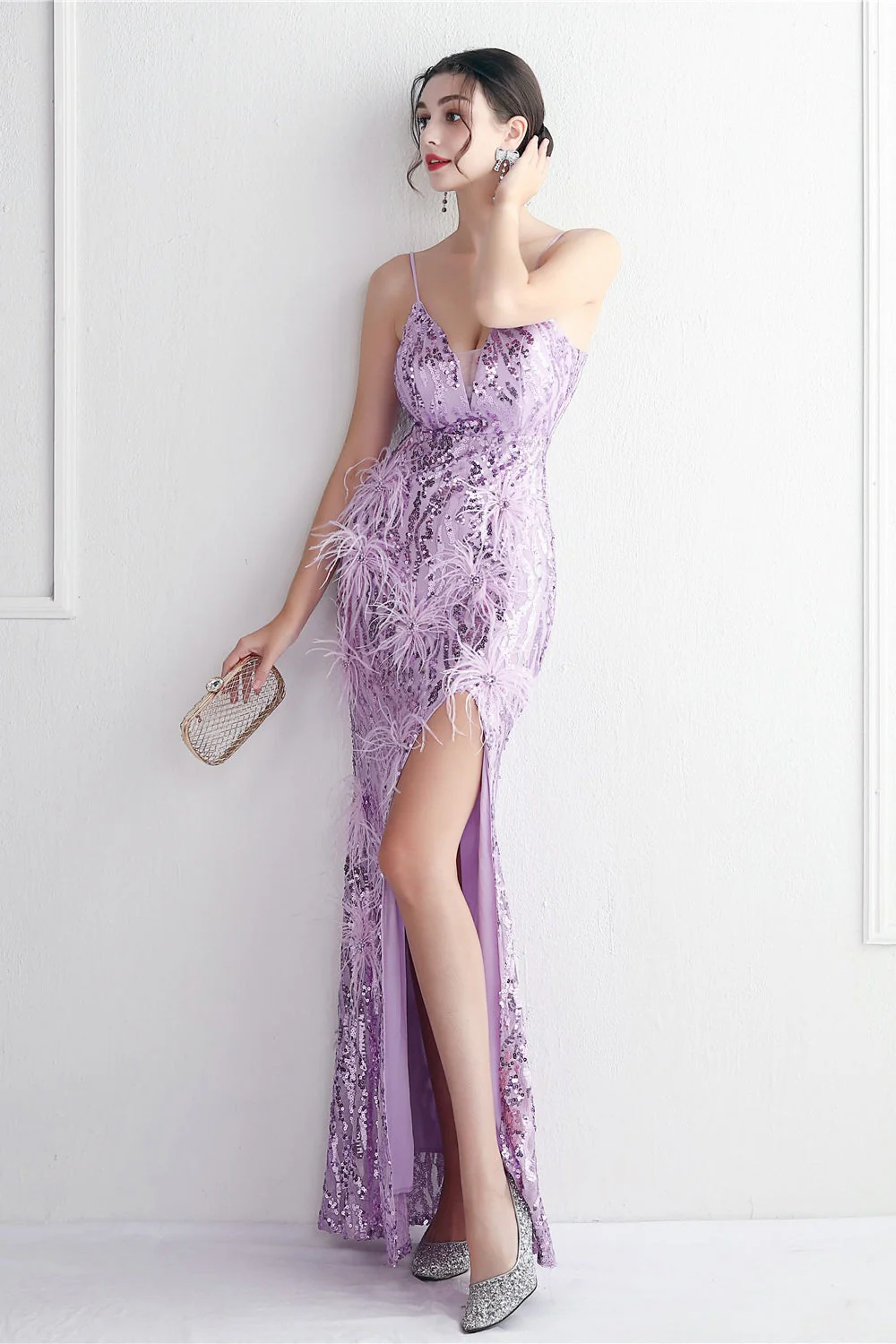 Intricate Beadwork Figure Hugging Gown Formal Dress - Image 30