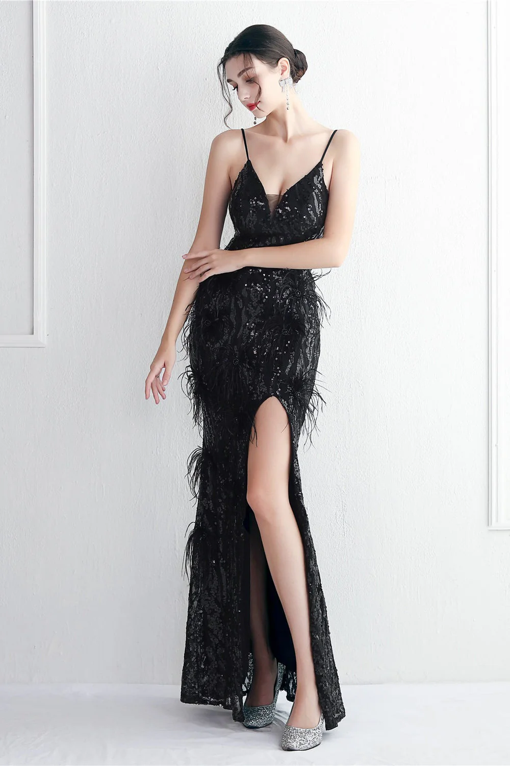Intricate Beadwork Figure Hugging Gown Formal Dress - Image 31