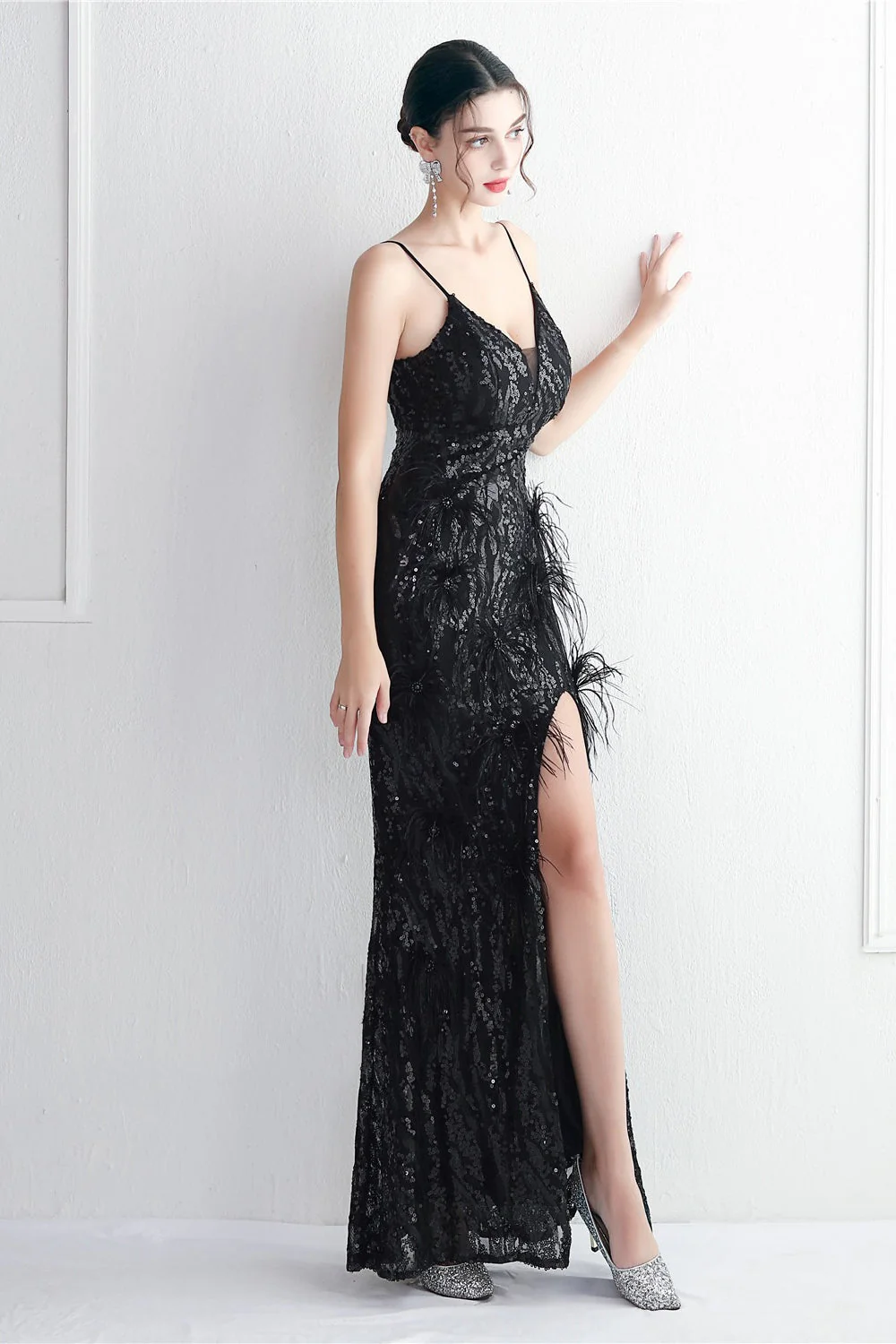 Intricate Beadwork Figure Hugging Gown Formal Dress - Image 34