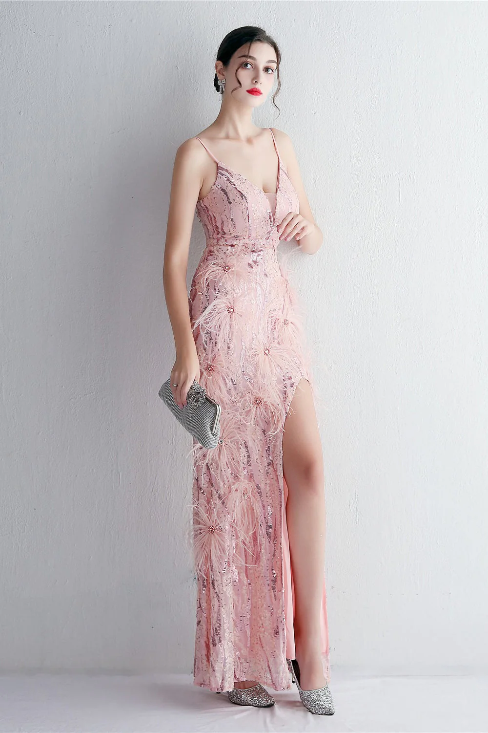 Intricate Beadwork Figure Hugging Gown Formal Dress - Image 4