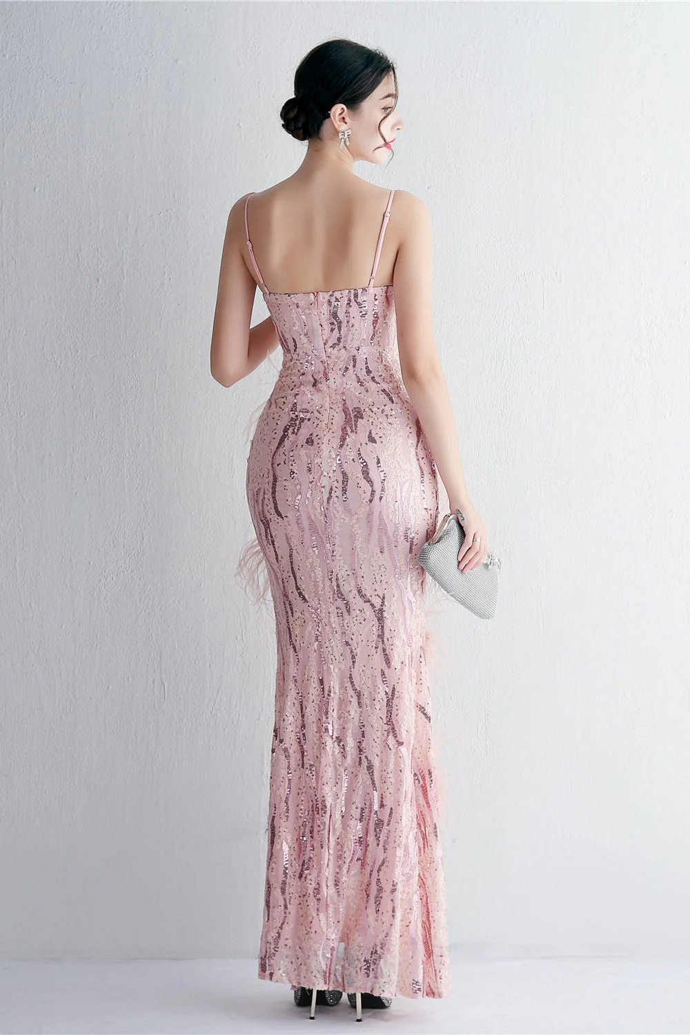 Intricate Beadwork Figure Hugging Gown Formal Dress - Image 6