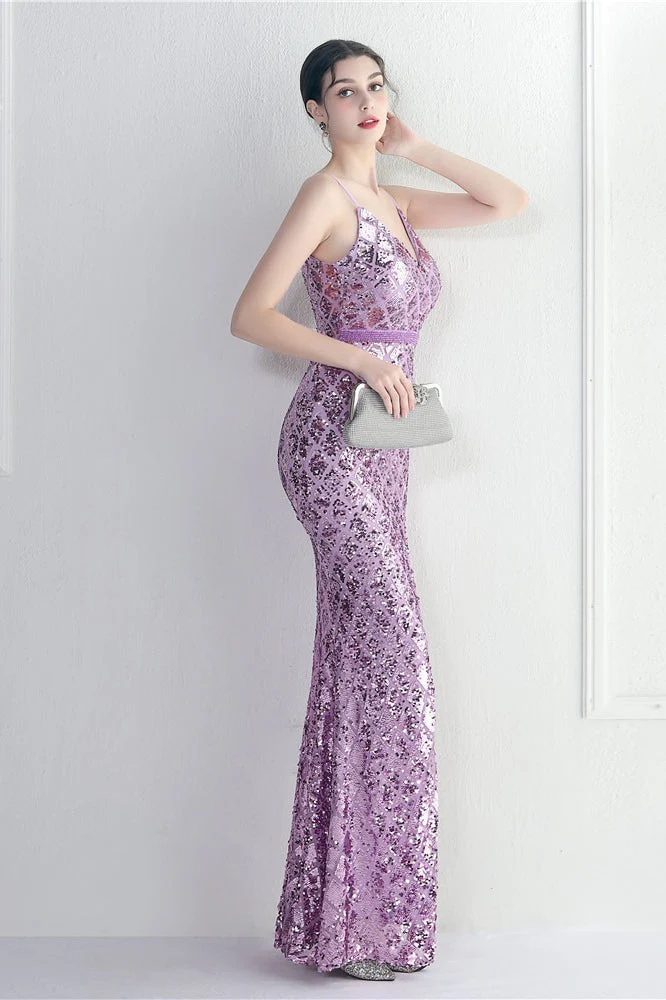 Iridescent Sequin Slit Bodycon Maxi Dress - Image 10