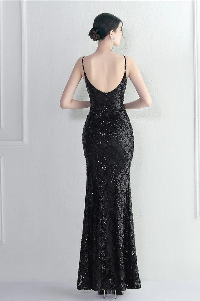 Iridescent Sequin Slit Bodycon Maxi Dress - Image 16