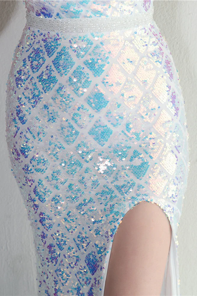 Iridescent Sequin Slit Bodycon Maxi Dress - Image 18