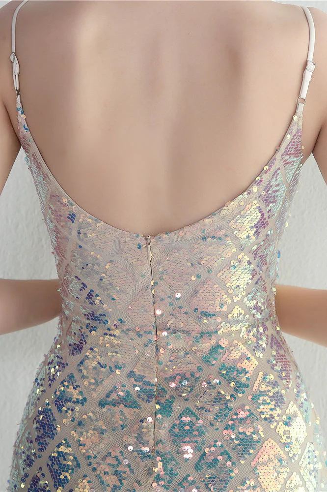 Iridescent Sequin Slit Bodycon Maxi Dress - Image 19