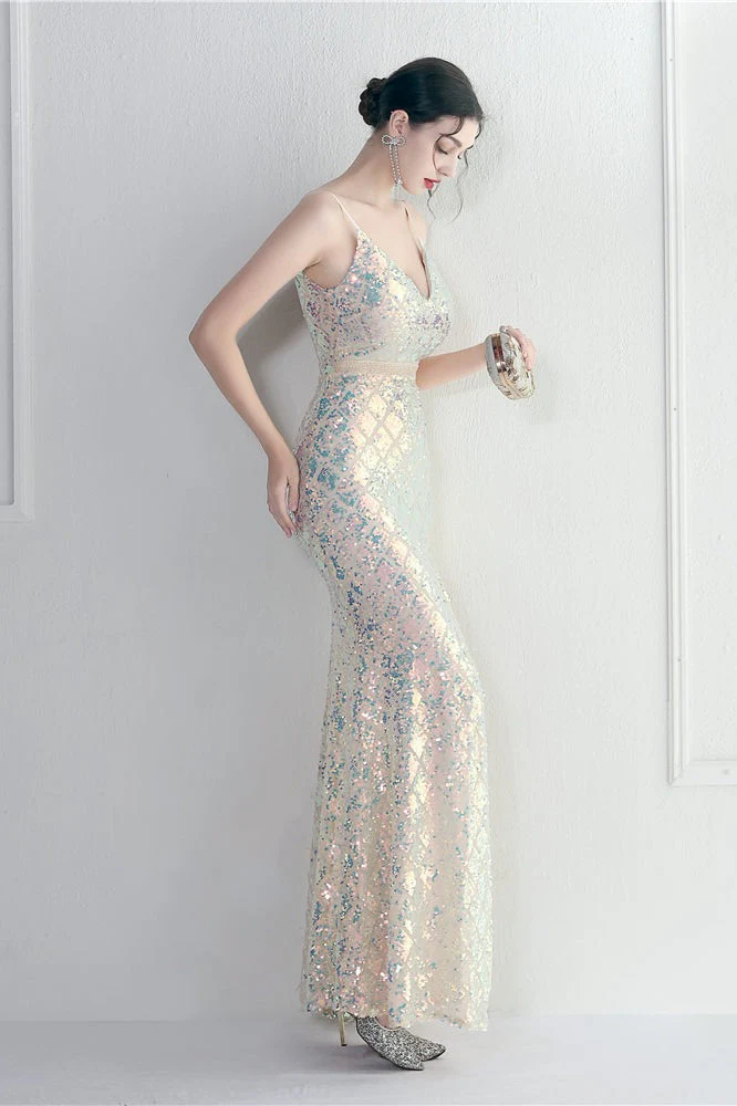 Iridescent Sequin Slit Bodycon Maxi Dress - Image 7