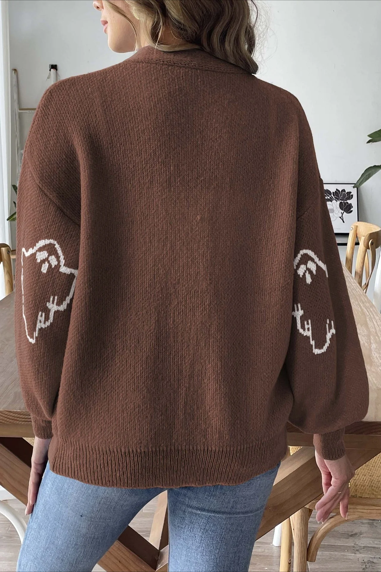 Jacquard Button Cardigan - Image 12
