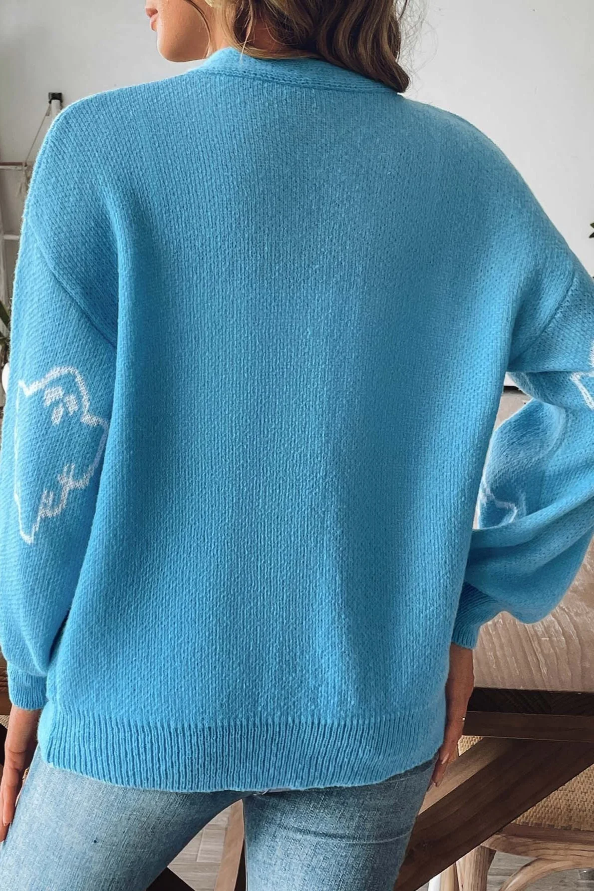 Jacquard Button Cardigan - Image 6