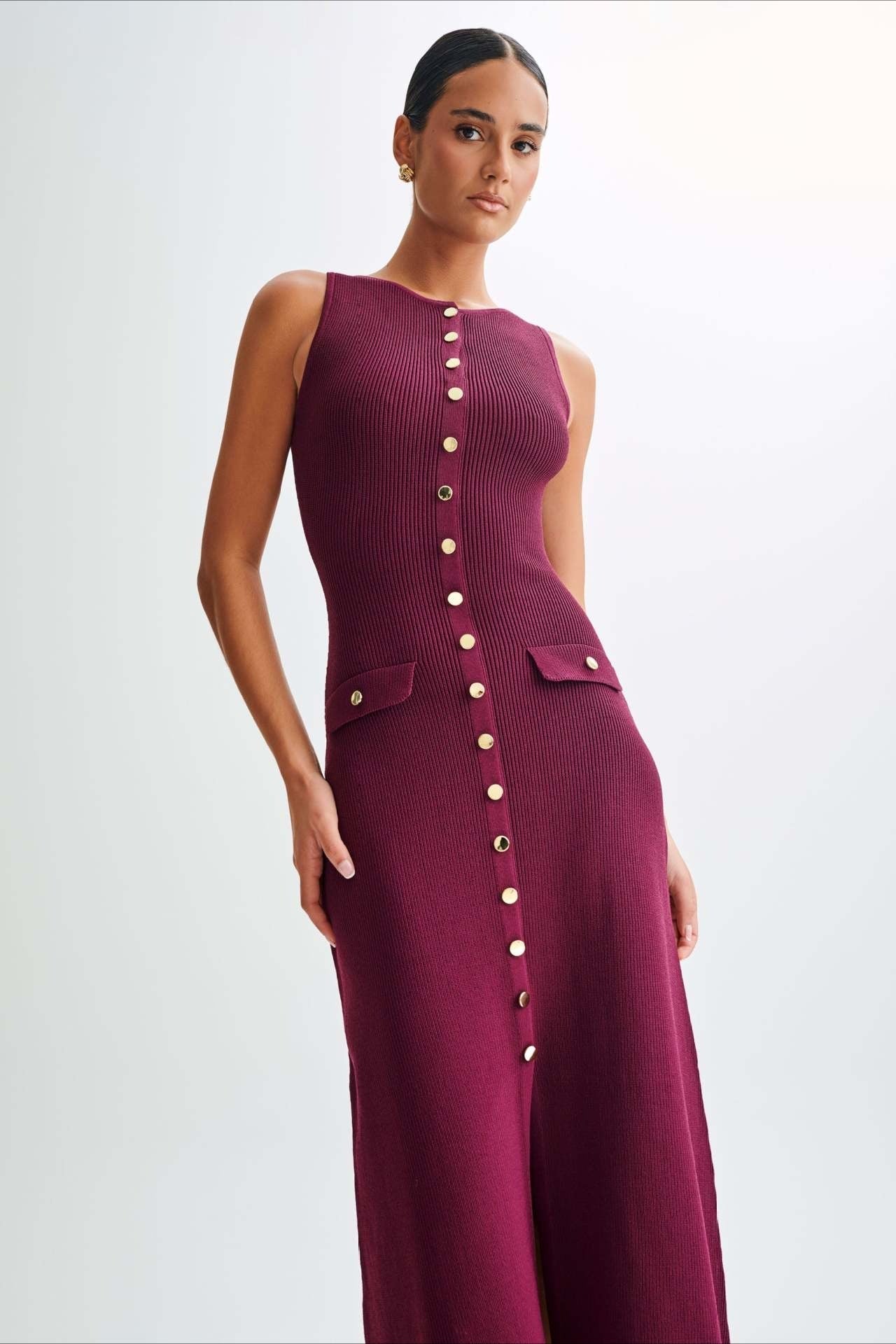 Knit Sleeveless Bodycon Sweater Dress - Image 11