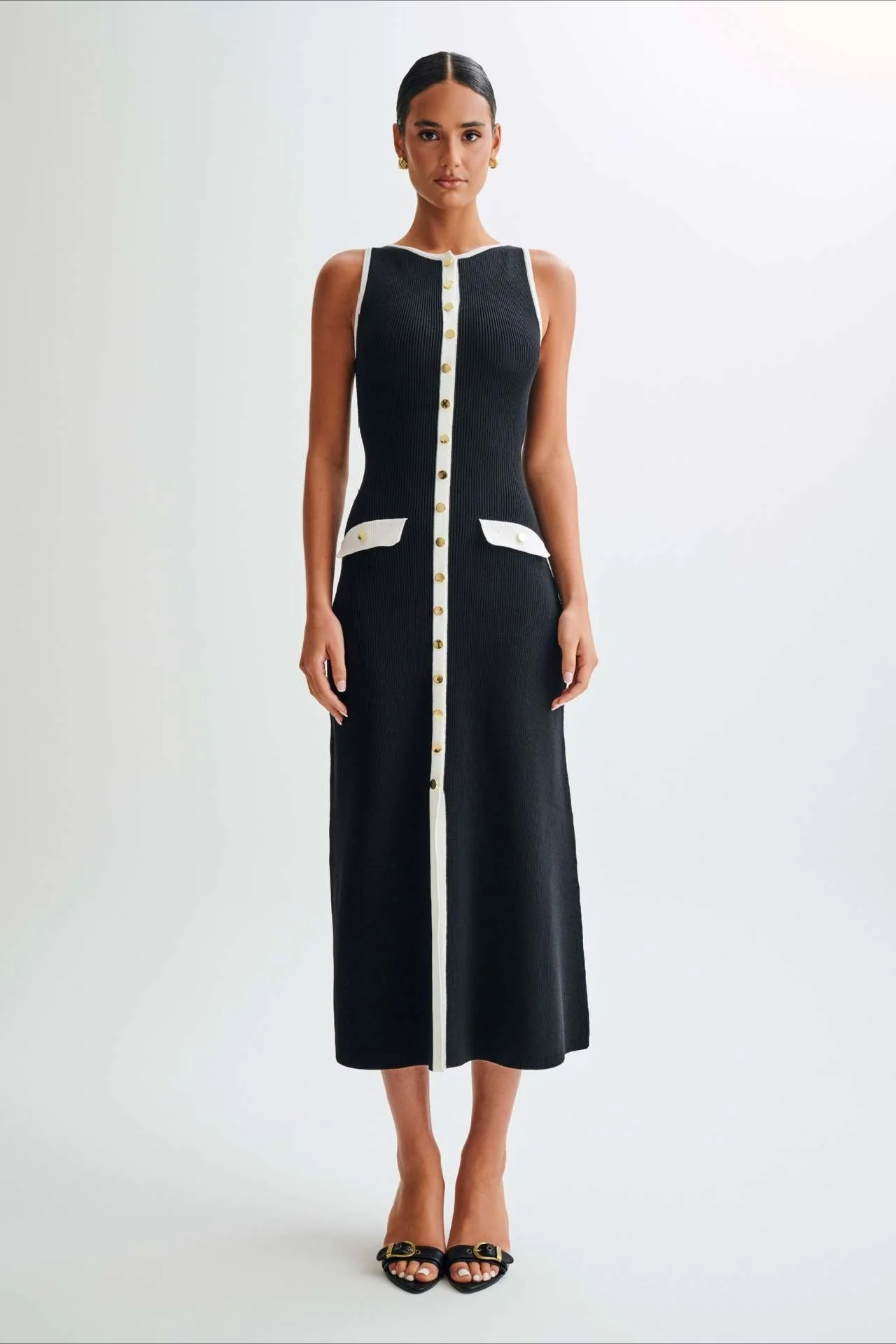 Knit Sleeveless Bodycon Sweater Dress - Image 3