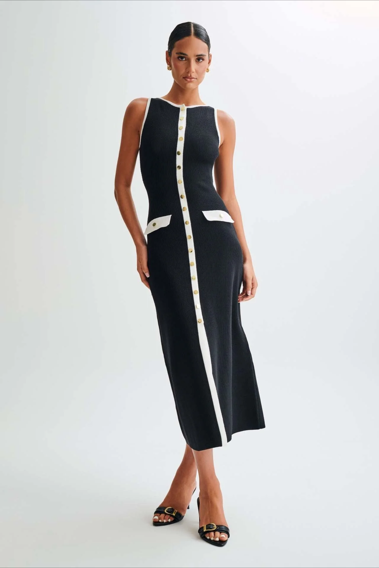 Knit Sleeveless Bodycon Sweater Dress - Image 4
