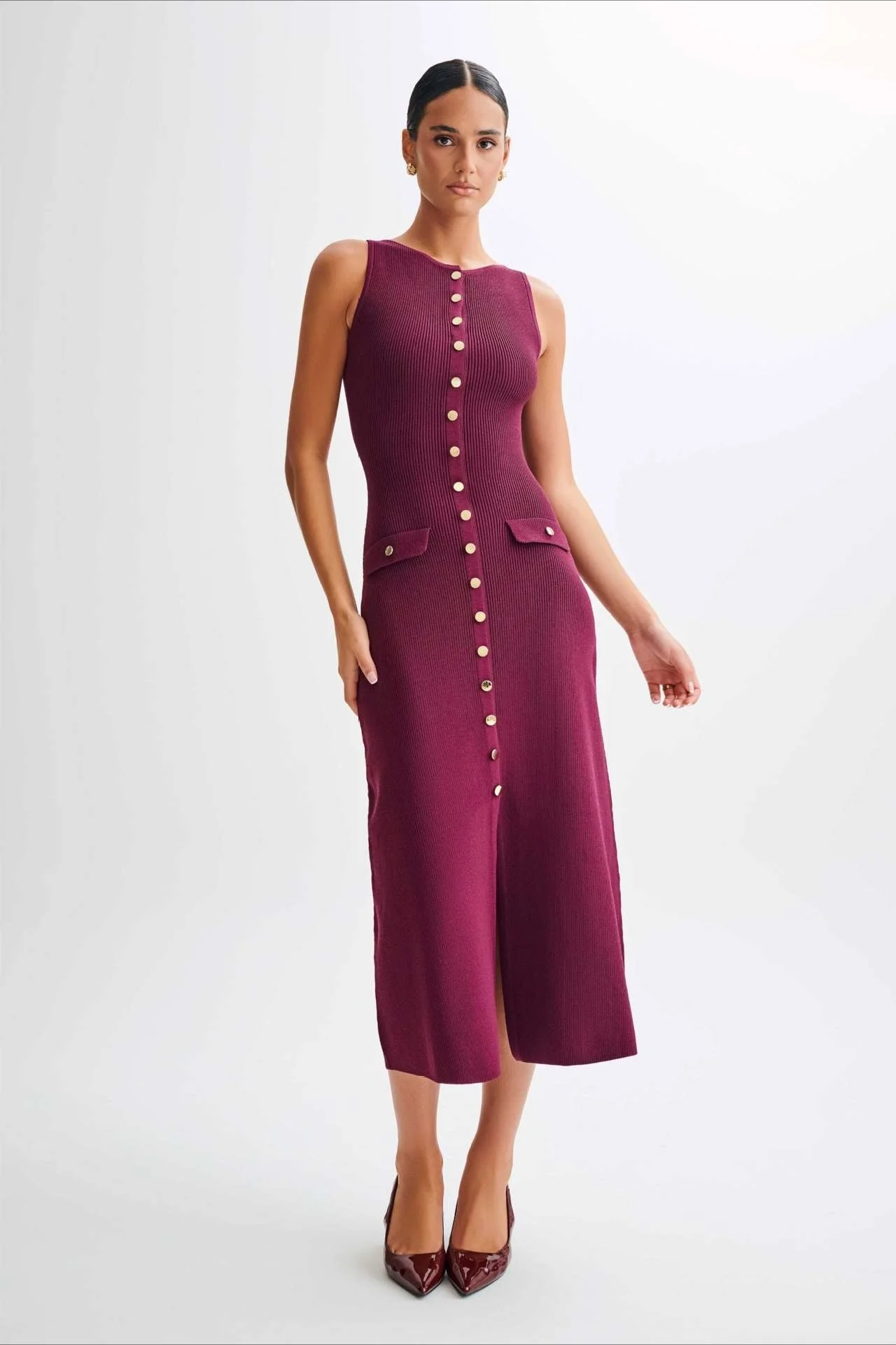 Knit Sleeveless Bodycon Sweater Dress - Image 7