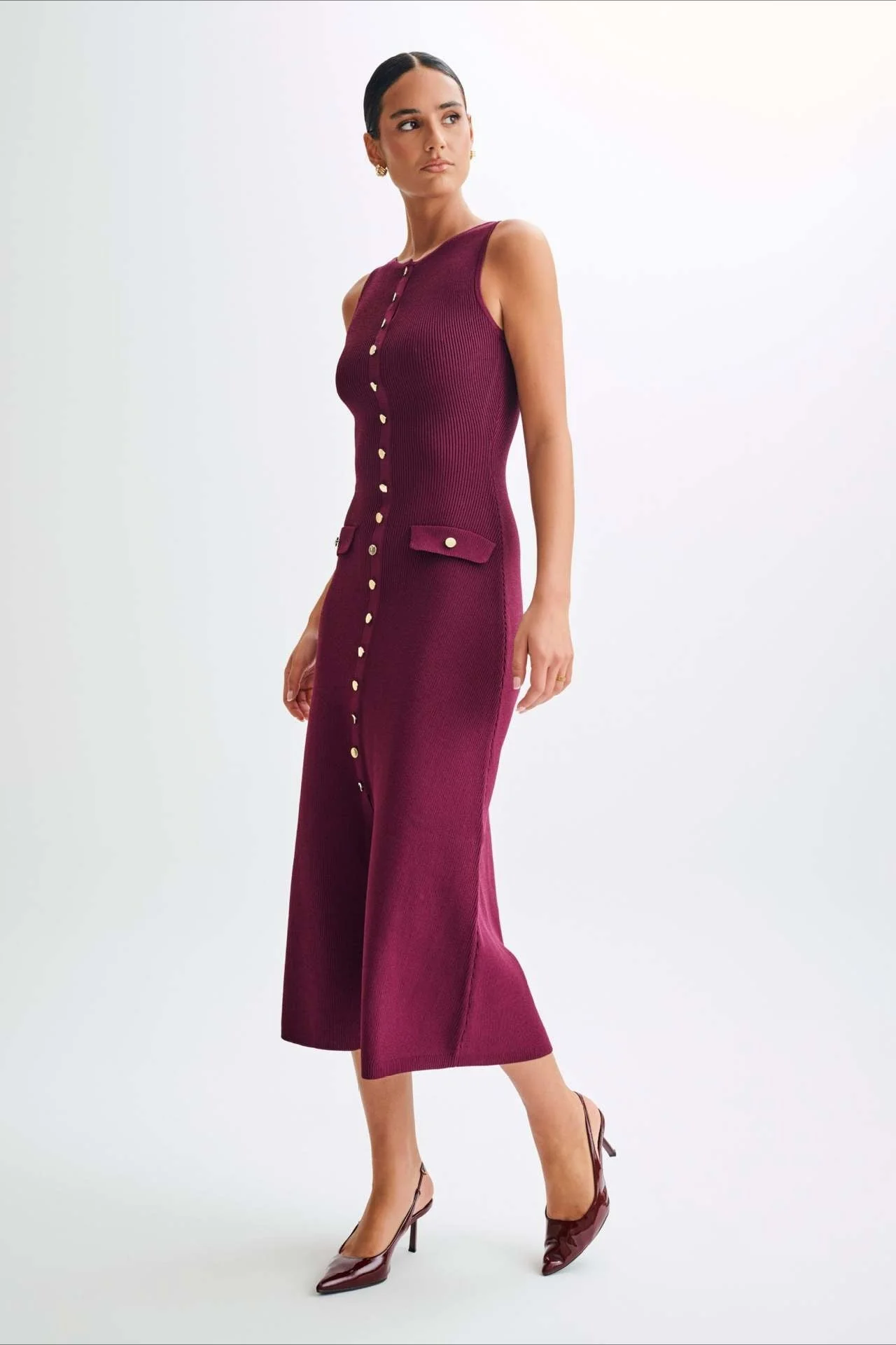 Knit Sleeveless Bodycon Sweater Dress - Image 9