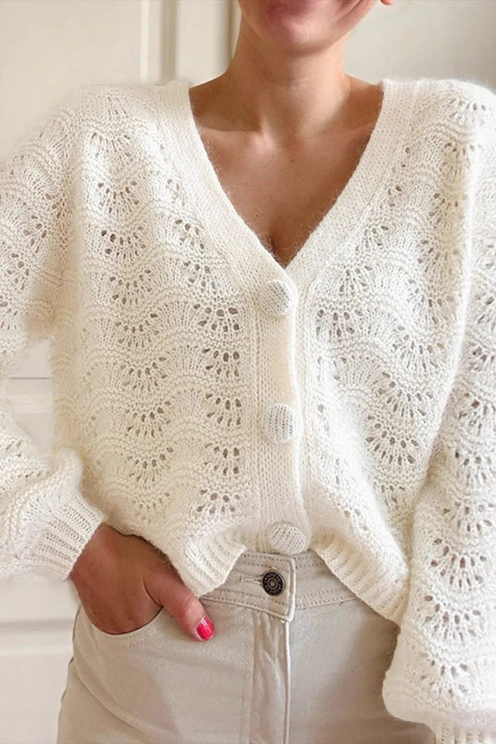 Lace Detail Long Sleeve Cardigan - Image 2