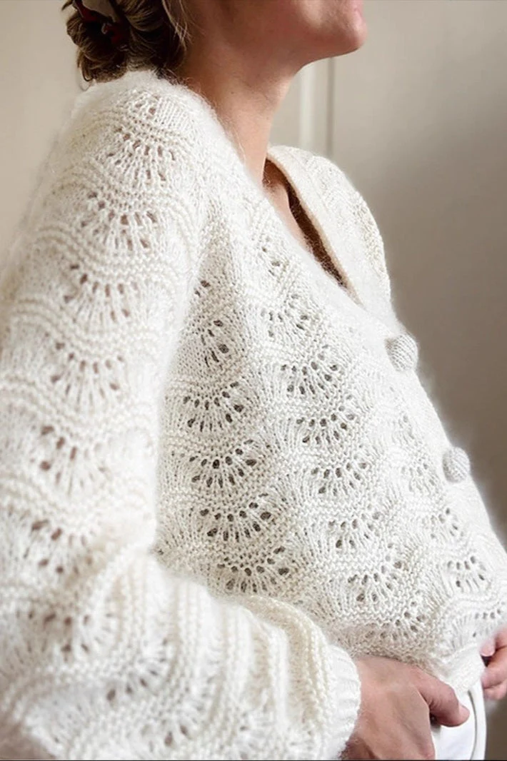 Lace Detail Long Sleeve Cardigan - Image 3