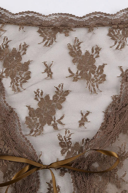 Lace Tie Front Sheer Crop Cardigan - Image 6