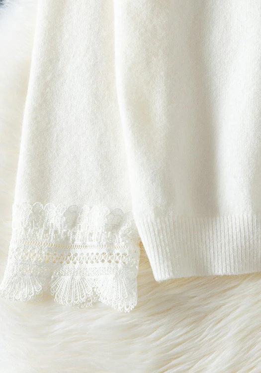 Lace Trim V Neck Cardigan - Image 7
