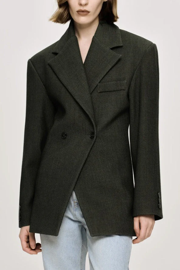 Lapel Relaxed Fit Blazer - Image 2