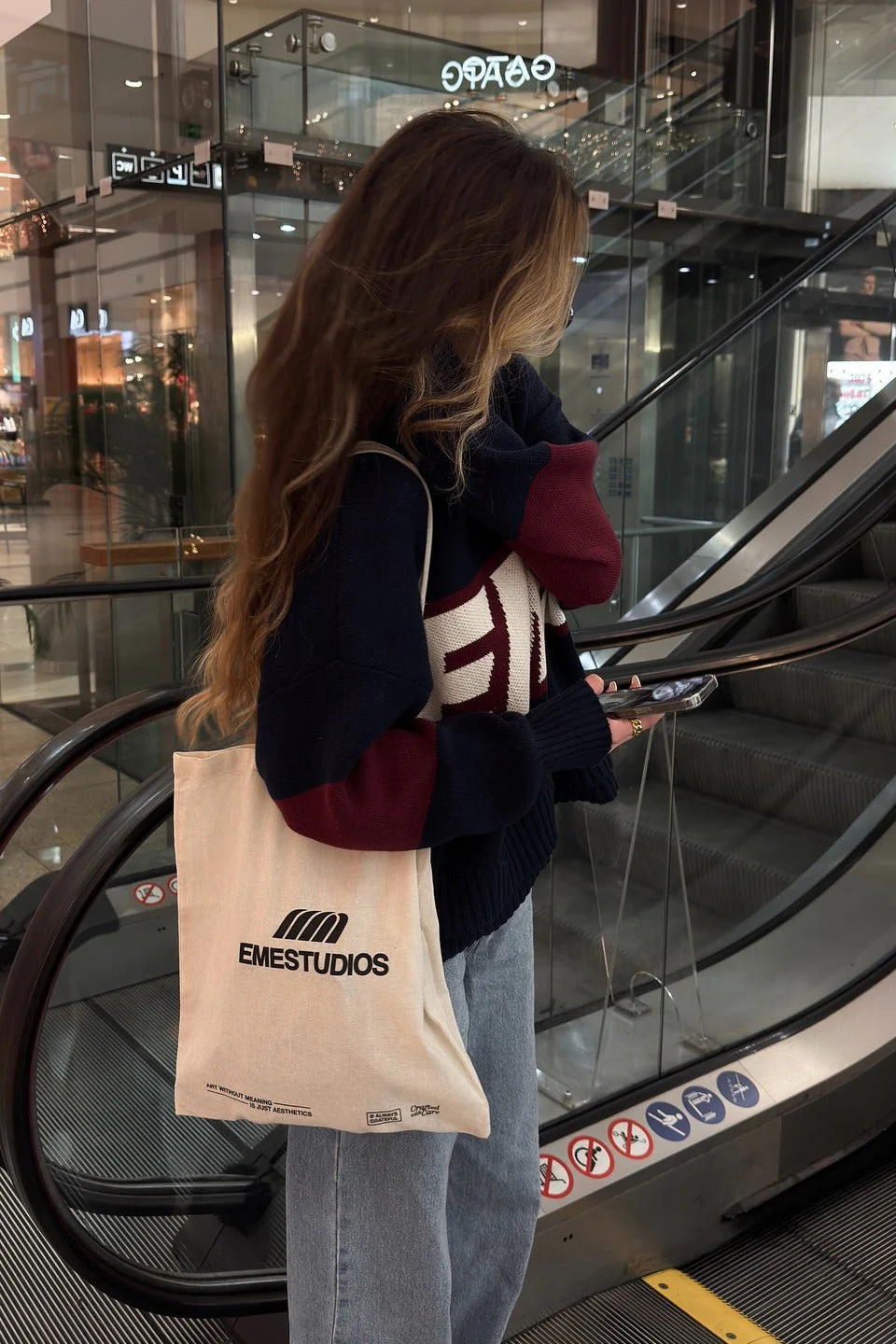 Letter Graphic Crew Neck Sweater - Image 3