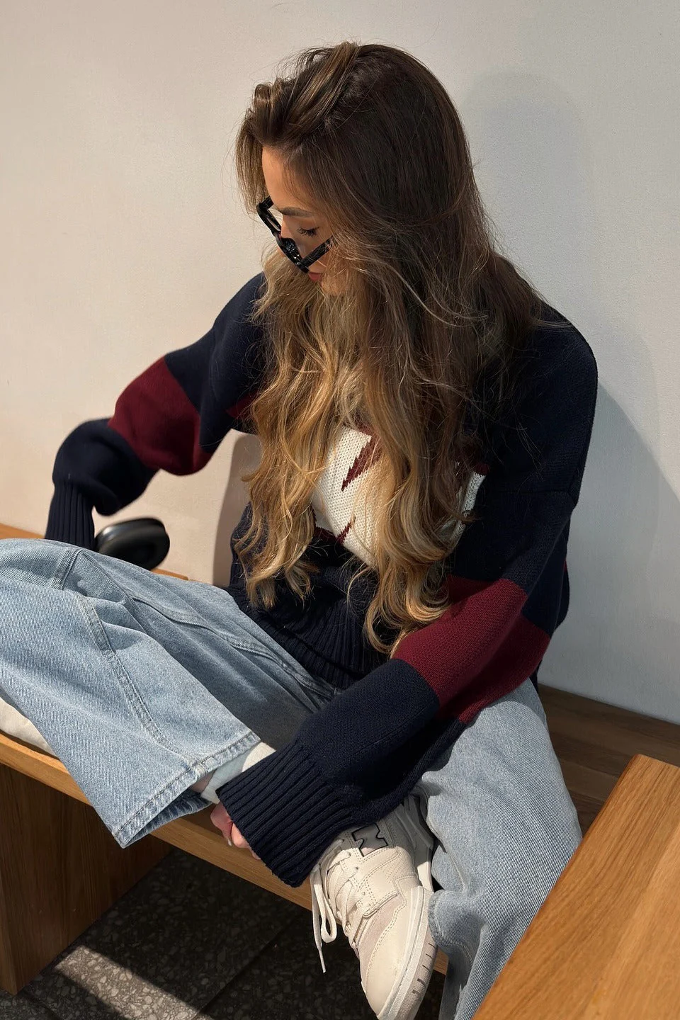 Letter Graphic Crew Neck Sweater - Image 6