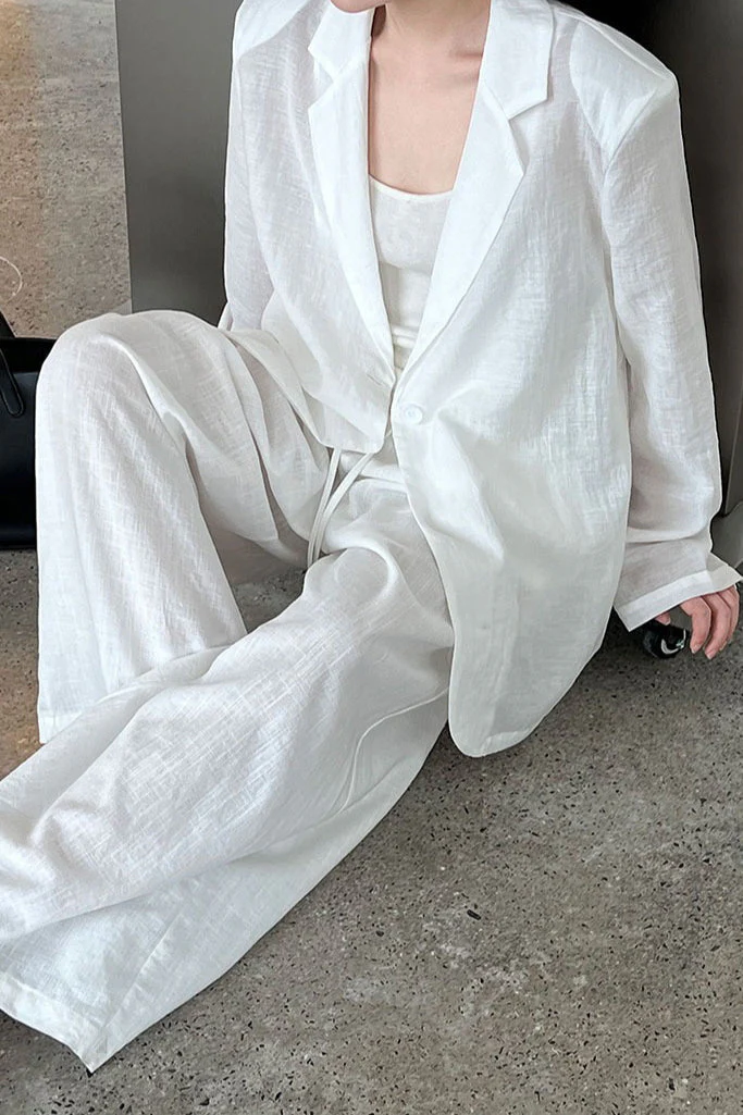 Lightweight Linen-Look Blazer - Image 3