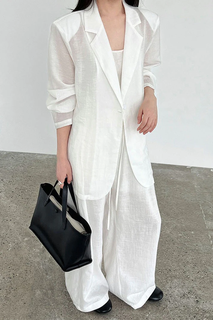 Lightweight Linen-Look Blazer - Image 4