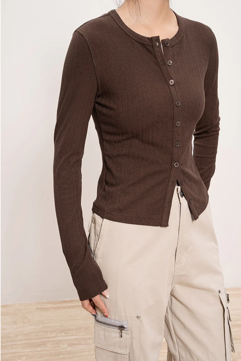 Lightweight Ribbed Cardigan - Image 3