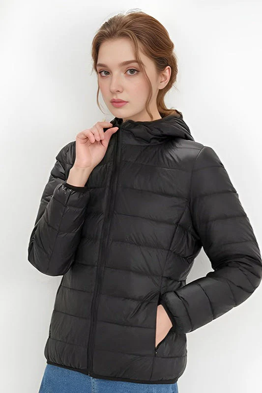 Lightweight Slim Fit Hooded Puffer Jacket - Image 3