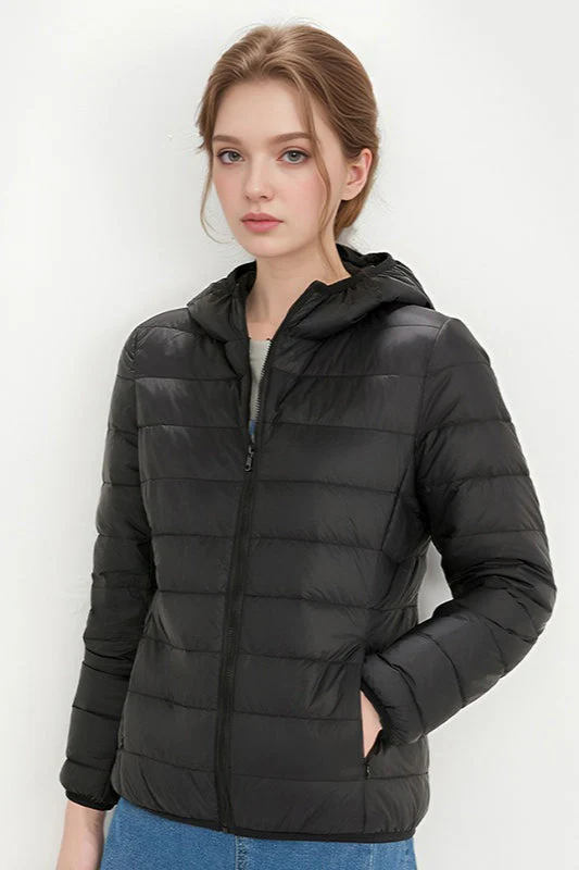 Lightweight Slim Fit Hooded Puffer Jacket - Image 4