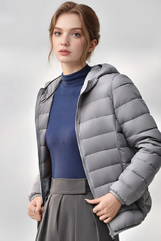Lightweight Slim Fit Hooded Puffer Jacket - Image 7