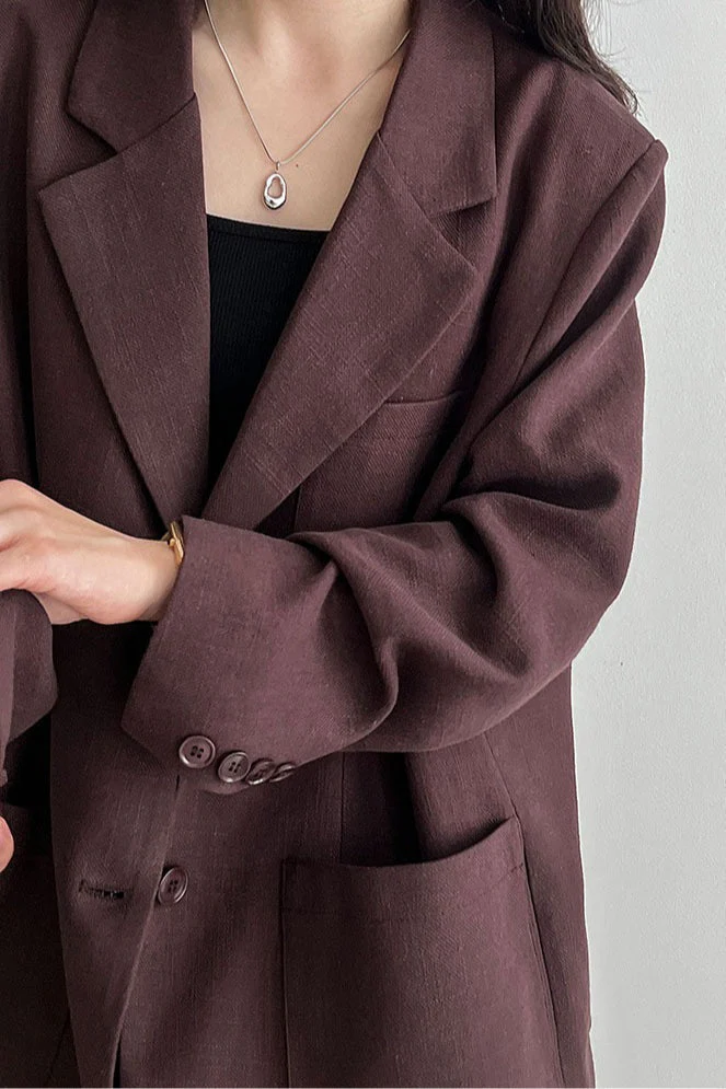 Linen Relaxed Fit Blazer - Image 5