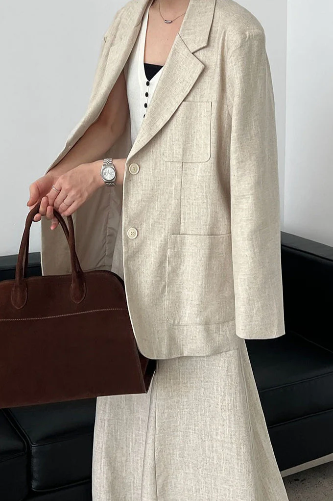 Linen Relaxed Fit Blazer - Image 6