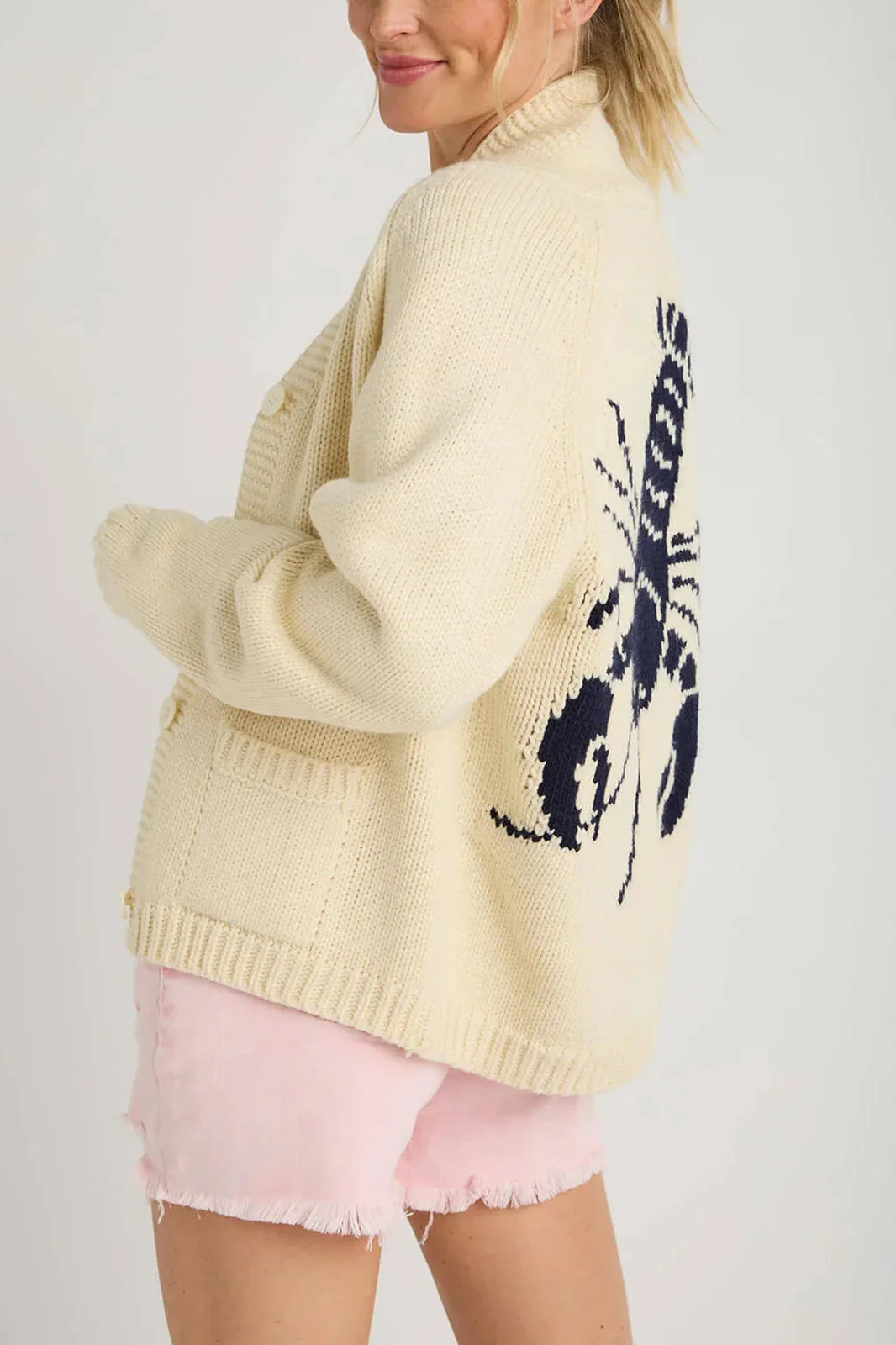Lobster Print Knit Cardigan - Image 4